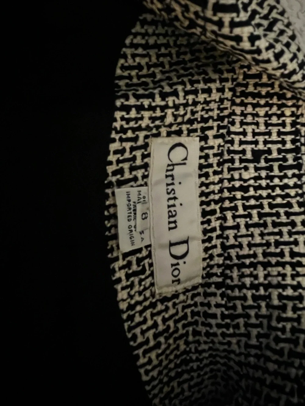 Dior Black and White Woven Tweed Jacket and skirt set